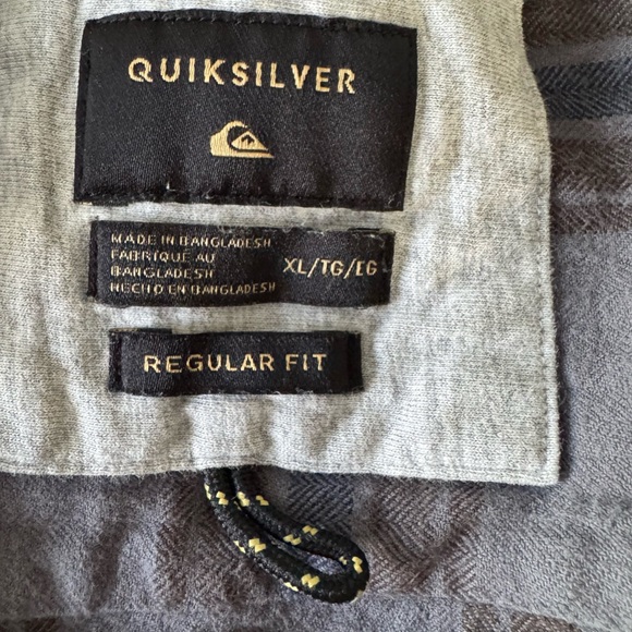 Quiksilver Gray Plaid Hooded Shirt - Picture 3 of 3